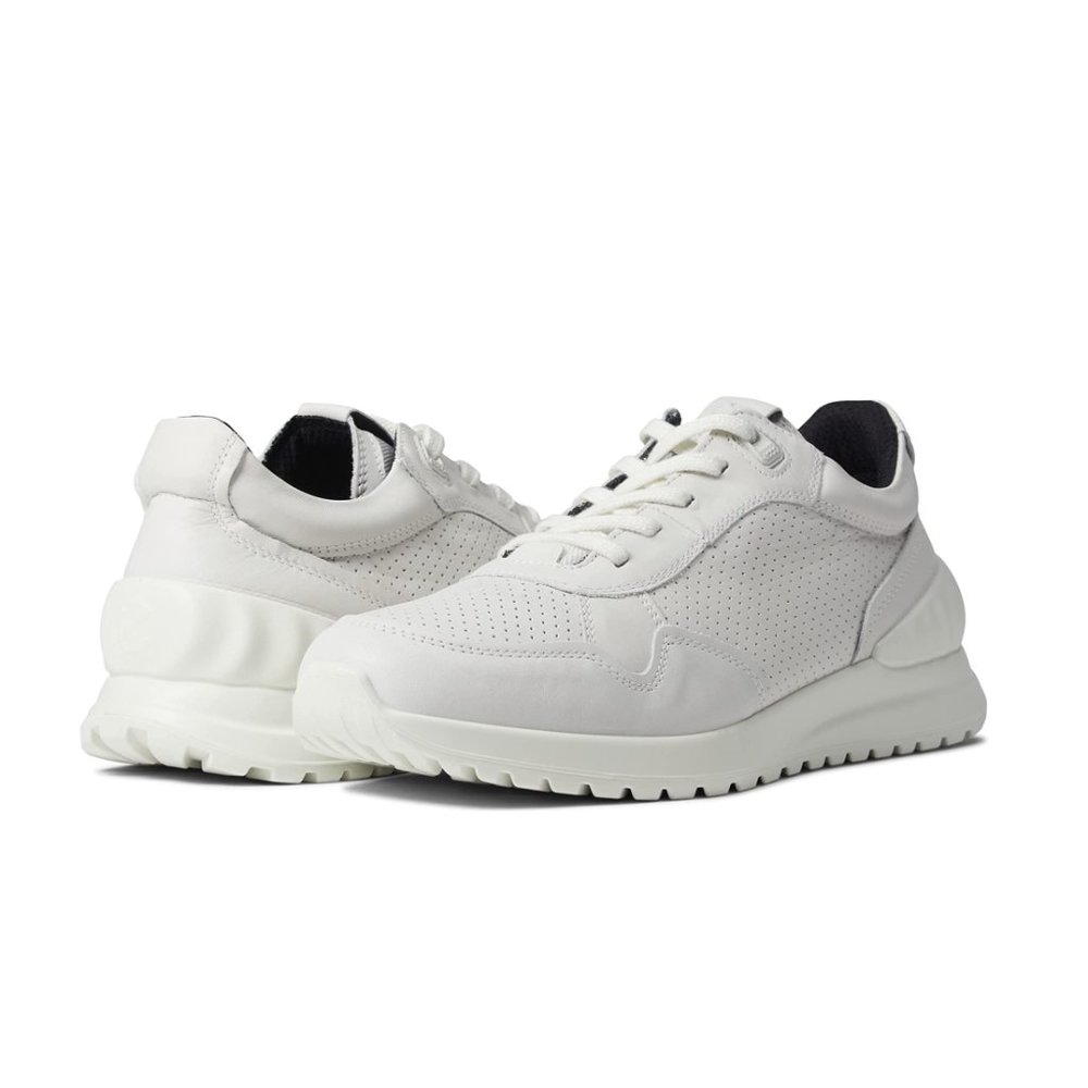 Ecco Men's Astir Lite Lace Up Leather Sneaker Fluidform Comfort Footbed White - Picture 7 of 8